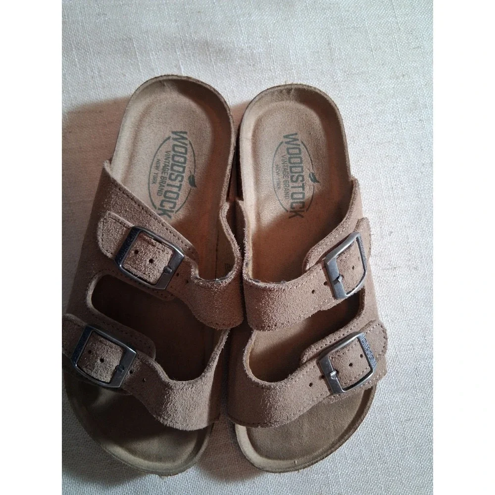 Woodstock Vintage Brand New York Brown‎ Upper Leather Slide Sandals Boys Size 2M